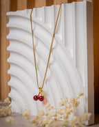 Cadena Box + Dije Cherry Roja - Mujer