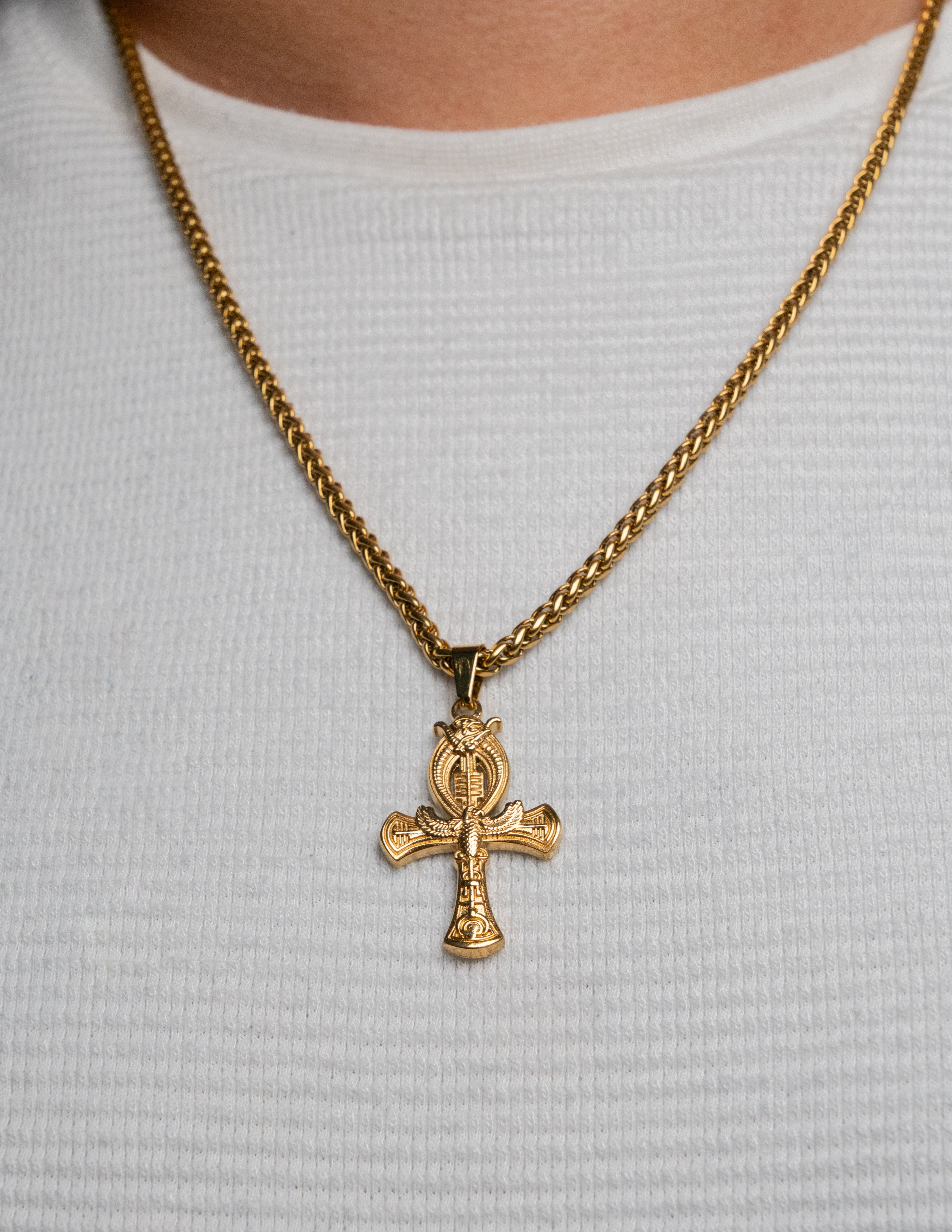 Cadena Trigo + Dije Cruz Egipcia - Hombre