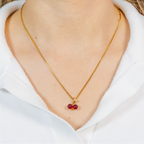 Cadena Box + Dije Cherry Roja - Mujer