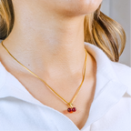 Cadena Box + Dije Cherry Roja - Mujer