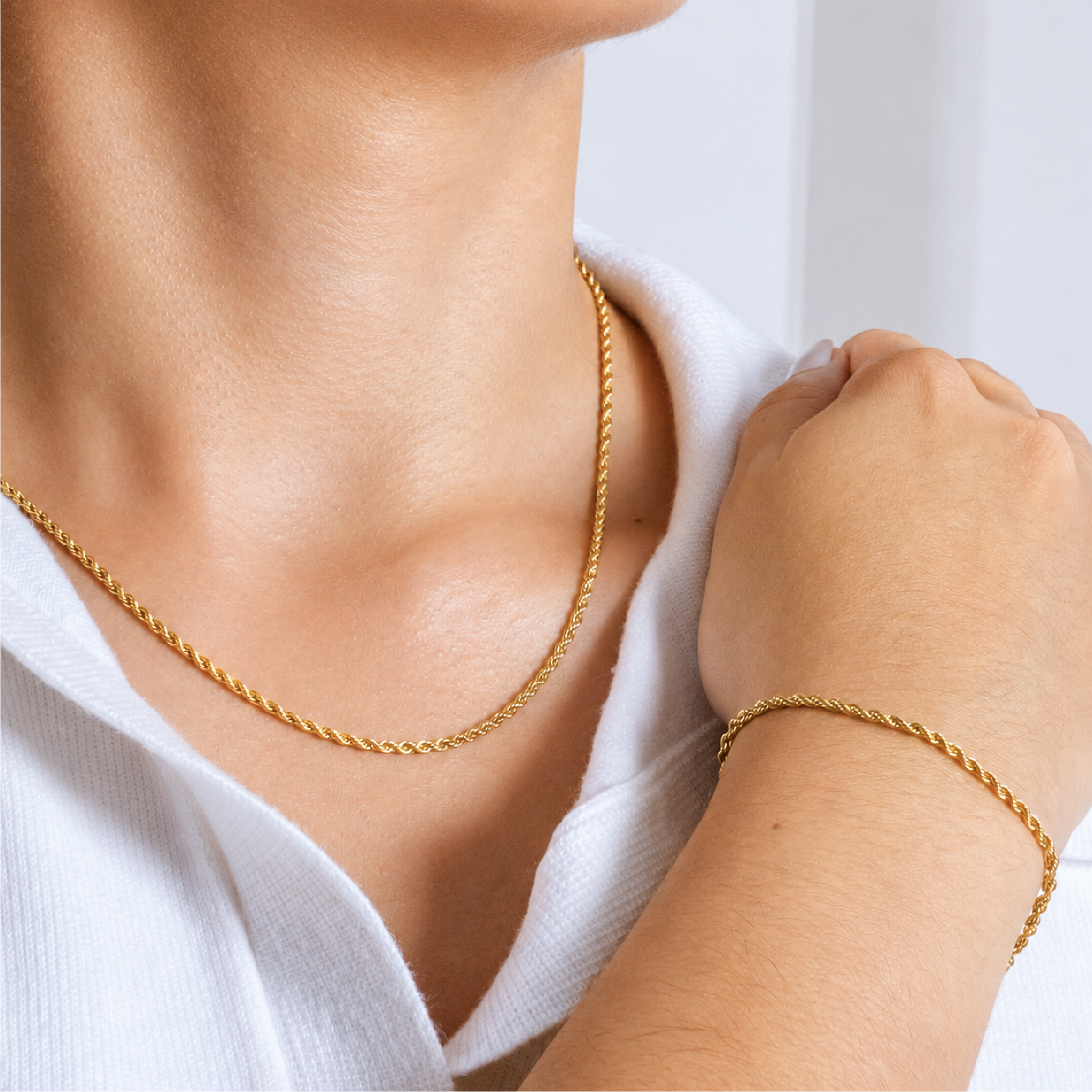 Combo Pareja Cadenas: Lazo Dorado + Lazo Rosa