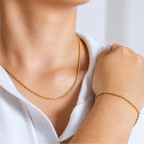 Combo Para Ella Pulso + Cadena Lazo Dorado
